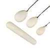 Set de cuatro piezas de huevo de jade blanco natural, huevos de jade grandes, medianos y pequeños, varilla de masaje de jade, set de jade para masaje de salud