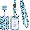 Lanyard negro de poliéster impreso con mariposa de epoxi, hebilla de fácil extracción, fácil de tirar, para identificación de teléfono móvil, mariposa con cubierta deslizante de empuje, tarjetero