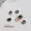 Nuevos Accesorios para Uñas con Diamantes Apilados Azul Claro, Diamantes Apilados Rectangulares con Acabado Azul Brillante, Corazón Torcido, Accesorios de Uñas de Lujo Accesibles