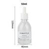 Fábrica de figuras de vidrio estrella 50ml botella gotero para aceites esenciales de hombro inclinado redondo con cabeza de goma botella de vidrio transparente para esencia cosmética