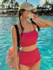 Bikini de Dos Piezas de Nuevo Estilo Transfronterizo Japón-Corea 2026 para Mujer, Traje de Baño Deportivo de Cintura Alta, Comercio Exterior en Stock al por Mayor