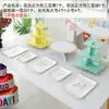 Decoración de Cumpleaños Adornos para Mesa de Postres Exhibidor de Boda Estante de Exhibición Desechable de Tres Niveles Soporte para Pasteles Rejilla para Pasteles