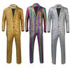 Ropa de escenario con estampado de cuadros y dorados plateados, ropa de club nocturno, traje brillante fresco para actuación, fábrica de trajes de actuación