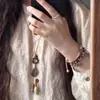 Biu BoomNuevo Collar con Borla de Hoja Larga Estilo Chinoiserie, Cadena para Clavícula de Alto Nivel Estilo Bohemio Chinoiserie