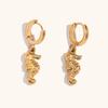 Tendencia de Moda Transfronteriza Europea y Americana Retro Temperamento Joyería Acero Inoxidable Chapado en Oro de 18K Verano Serie Océano Hebilla para la Oreja para Mujer