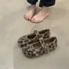 Novos Sapatos Birkenstock Quentes de Pelúcia Estilo Retrô para Inverno Feminino, Bico Redondo Versátil com Cadarço Casual Solado Macio Sapatos Mary Jane