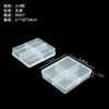 Caja Transparente de Plástico PP de 4 Compartimentos Fijo Caja de Almacenamiento para Anillos de Joyería con Tapa Caja de Embalaje para Accesorios de Joyería Caja para Aparejos de Pesca