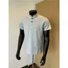 Camiseta Retro Americana 2025 Cuello Henry para Hombre Verano Manga Corta Hombro Derecho Ajustada Top Corto Camisa Polo