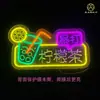 Puesto de Mercado Nocturno Cadena de Neón Brochetas Barbacoa Té de Limón Ostras Cerveza Bocadillos Carrito Letrero Publicitario Luminoso Leidezhuzhu
