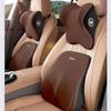 Conjunto de Almofadas para Carro com Apoio de Cabeça e Lombar Travesseiro de Pescoço Almofada para Encosto de Carro Suporte Lombar com Logo