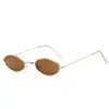 Gafas de sol de metal de montura pequeña europeas y americanas, gafas de sol retro de montura ovalada, gafas de sol de moda de una pieza oceánica, gafas de sol transfronterizas 336
