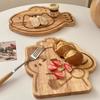 Tabla de Cortar de Madera Maciza Linda de Madera de Caucho Tabla de Cortar para Suplementos Alimenticios de Bebé Tabla de Cortar para Cocina Casera Tabla de Cortar para Frutas Tabla de Cortar para Comida de Gato