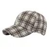 Gorra de Béisbol Retro de Tweed a Cuadros para Mujer con Hilo Dorado Tejido Pico de Pato Estilo Celebridad de Internet Sombrero Otoño Invierno Sombrero de Sol Moderno