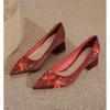 Zapatos de Boda Bordados Chinoiserie para Mujer 2025 Nuevos Zapatos Nupciales Chinoiserie Ropa Xiuhe Zapatos de Boda de Satén Flats de Punta