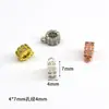 Color Oro 14K Zirconia Microincrustada Conservante del Color Espaciadores Huecos de Trompeta Accesorios para Pulseras Hechas a Mano DIY Materiales para Joyería de Collares