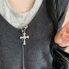 La Diosa de la Belleza Desciende~ Collar Cruzado Dorado Vintage para Mujer, Nuevo Estilo de Nicho, Exquisita Cadena para Suéter de Alta Gama