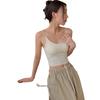 Camisola de Seda de Hielo con Copa de Aire, Tirantes Cruzados, Tubo, Ropa Interior, Espalda Bonita, Ajustado, Estilo Chica Caliente, Cinturón Antideslizamiento para Mujer, Copa
