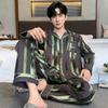 Pijama de alta gama para hombre, cárdigan de primavera y otoño, pantalones de manga larga, talla grande, ropa exterior casual para jóvenes, traje de ropa para el hogar