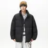 Jaqueta Puffer Nasa Gola Alta Cor Contrastante Masculina Inverno 2025 Nova Acolchoada Quente Jovem Jaqueta de Penas de Pato