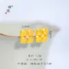 Brincos com Padrão de Caqui Cravejado de Diamantes Banhados a Ouro, Mesmo Estilo da Loja de Ouro Puzuo, Novo Estilo Chinês, Luxo Leve, Sensação de Alta Qualidade, para Mulheres