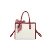 Bolsa de Mão Europeia e Americana com Bloqueio de Cores em Relevo para Mulheres 2026 Nova Bolsa Tote para o Dia a Dia de Primavera/Verão Bolsa Transversal Estilosa para Mulheres