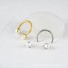 Anillo nasal de tres garras con perla de titanio F136, anillo para labio, uña nasal, tabique nasal, joyería para punción de aleación de titanio G23, anillo para hueso de oreja, uña de labio