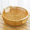 Cesta de frutas tejida de imitación de ratán estilo pastoral para el hogar, cesta de almacenamiento para verduras de cocina, cesta para la compra en la sala de estar y el dormitorio.