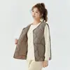 Chaleco Interior Cálido, Grueso, Forrado de Felpa para Mujer, Chaleco Casual de Lana de Cordero con Botones para Mujer 2502