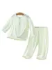 Conjunto Dividido de Bebé Verano Delgado Manga Larga Ecosilk Ropa de Casa para Niños y Niñas, Ropa para Bebés, Ropa para Aire Acondicionado