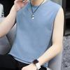 Colete Masculino Tendência para Verão, para Basquete e Fitness, Camiseta sem Mangas com Ombros Largos, Cor Sólida, Versátil, Gola Redonda
