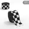 Cinta de Lino Imitación Cuadros Blanco y Negro Navideña Cinta de Atar para Envoltura de Regalos Decoraciones de Lazos para Guirnaldas Navideñas Venta al por Mayor