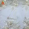 Ropa de Escenario Bordada Nueva para Mujer Tela Bordada Punto Flor de Placa de Chip de Abalorio Hecha a Mano Tridimensional Tela Bordada Plana