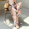 Calça Wide Leg de Algodão e Seda para Mulheres, Emagrecimento, Fina, Adequada para Usar em Casa e ao Ar Livre, Calça Wide Leg Casual Solta, Cintura Alta, Versátil, Efeito de Caimento de Verão