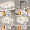 Luz de Ventilador de Teto Minimalista para Restaurante de Hóspedes, Espectro Completo, Luz Principal para Sala de Estar Grande, Lâmpadas de Ventilador Sem Lâminas Silenciosas com Design de Nuvens