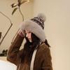 Gorro de Lana para Niños Invierno Nuevo Forrado de Felpa Engrosado Cálido Bola de Pelo Gorro de Punto Exterior Montar Protectores de Orejas a Prueba de Frío Gorro Frío
