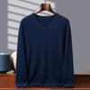 Suéter de cachemira para hombre, cuello en V, grueso, 100% cachemira pura, informal, holgado, de color sólido, con base de cachemira.