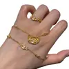 Collar de Calabaza Perla Cardamomo Estilo Chino Retro Collar Hueco Filigrana Anillo Pulsera Conjunto de Joyas de Alto Valor
