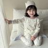 Pijamas para Meninas, Conjuntos de Primavera e Outono para Meninos e Crianças, Roupas de Casa Estampadas Novas 2025 para Crianças, Calças de Manga Comprida Atacado