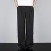 Estilo old money, pantalones de traje a rayas de alta gama, adelgazantes de otoño, modernos y elegantes, pantalones rectos holgados para hombre