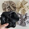 Scrunchie Grande de Doble Capa con Borde de Satén de Alta Gama Estilo Coreano para Mujer, Elegante Liga para el Cabello para Cola de Caballo