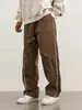 Calça Casual Masculina Bordada Nova da High Street Europeia e Americana Tendência Retrô Solta Longa Calça Esportiva com Cordão Transfronteiriça