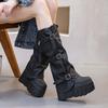 Botas Altas para Mujer Debajo de la Rodilla 2026 Nuevo Estilo Bota Larga con Hebilla de Cinturón Zapatos que Aumentan la Altura Versátiles Botas para Mujer que Realzan la Altura