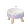Nova tigela para gato tigela para cachorro água para beber alimentação comida de gato ponto de onda aço inoxidável tigela de pé alto tigela de comida proteção do pescoço anti-queda tigela para animal de estimação