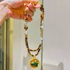 Cadena para Suéter de Collar de Alta Calidad con Diseño de Cristal Blanco y Piedra Ojo de Tigre Natural