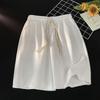 Pantalones Cortos tipo Waffle Estilo Japonés para Hombre Verano Delgados Modernos Holgados Rectos de Longitud Media Pantalones Casuales Deportivos Americanos