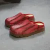 Jiezhou 2026 Verano Nuevas Sandalias de Exterior de Punta Cerrada Estilo Nicho Estilo Birkenstock Hechas de Piel de Vaca de Primera Capa, Zapatos Casuales y Cómodos para Mujer