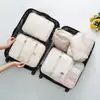 Bolsa de Armazenamento Multifuncional de Viagem com Sete Peças Conjunto de Bolsas Organizadoras e de Classificação de Roupas para Mala Conjunto de Oito Peças