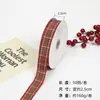 2023 Nuevo Estilo Cinta Flor de Lino Cinta de Lazo Navideño Cinta para Pastel diy Empaque Cinta Roja Cinta de Phnom Penh