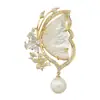 Broche de Mariposa Flor Personalizado 2024 Nuevo Estilo Coreano Mariposa de Nácar Broche de Cristal de Lujo Ligero de Gama Alta para Mujer