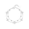 Pulsera de trébol de cuatro hojas y flor de doble capa para mujer, diseño de nicho versátil de lujo ligero, nuevo regalo de cumpleaños para novia